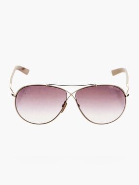 Tom Ford Gold-Frame Aviator Sunglasses w/Purple Gradient Lenses,, Case Included